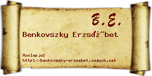 Benkovszky Erzsébet névjegykártya